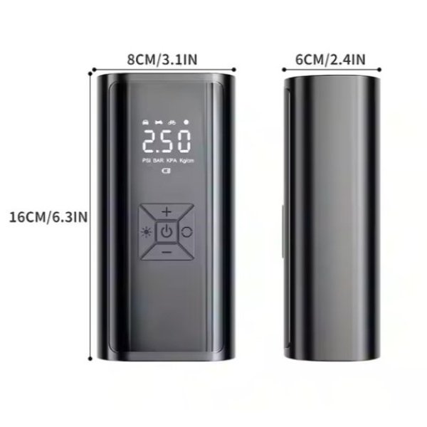 ebasix O5E13119_4 BOMBA DE AIRE PORTÁTIL, PANTALLA LED, EBASIX