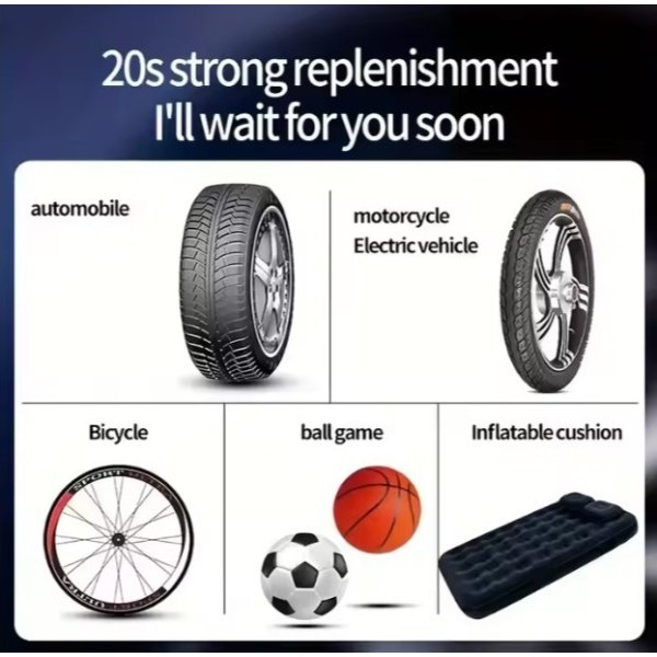 ebasix O5E13119_5 BOMBA DE AIRE PORTÁTIL, PANTALLA LED, EBASIX