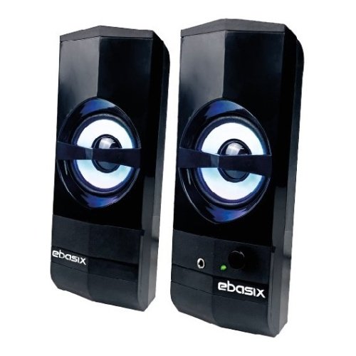 ebasix SP284_1 PARLANTES MULTIMEDIA 6W CON LUZ LED DE COLORES, EBASIX