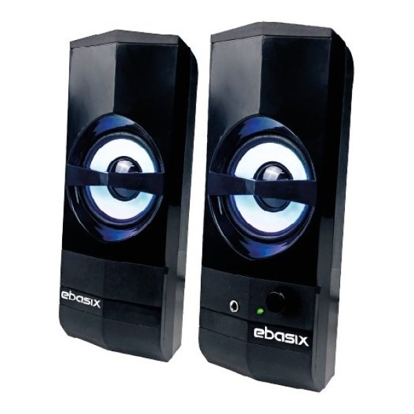 ebasix SP284_1 PARLANTES MULTIMEDIA 6W CON LUZ LED DE COLORES, EBASIX