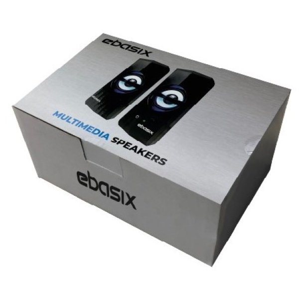 ebasix SP284_2 PARLANTES MULTIMEDIA 6W CON LUZ LED DE COLORES, EBASIX