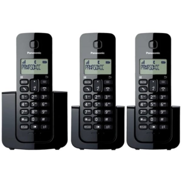 panasonic KXTGB113LAB_1 TELEFONO INALAMBRICO 3 AURICULARES, NEGRO, DECT. PANASONIC