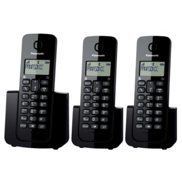 panasonic KXTGB113LAB_2 TELEFONO INALAMBRICO 3 AURICULARES, NEGRO, DECT. PANASONIC