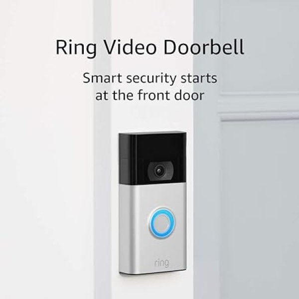 ring B0876GVJ3D_1 PORTERO INTELIGENTE REMANUFACTURADO VIDEO DOORBELL – NÍQUEL SATINADO, RING